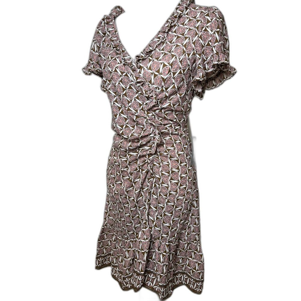Max Studio Ruffles Trim Flutter Sleeves Dress Size S NWT - Picture 6 of 9